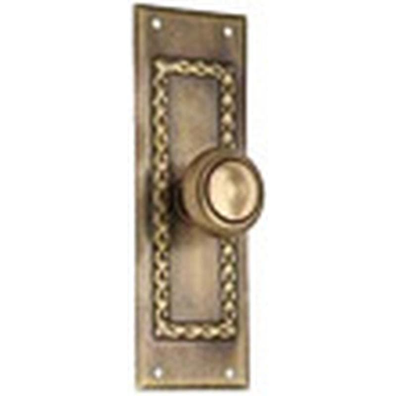 Pomolo con placca rettangolare in Ottone - Immagine 1